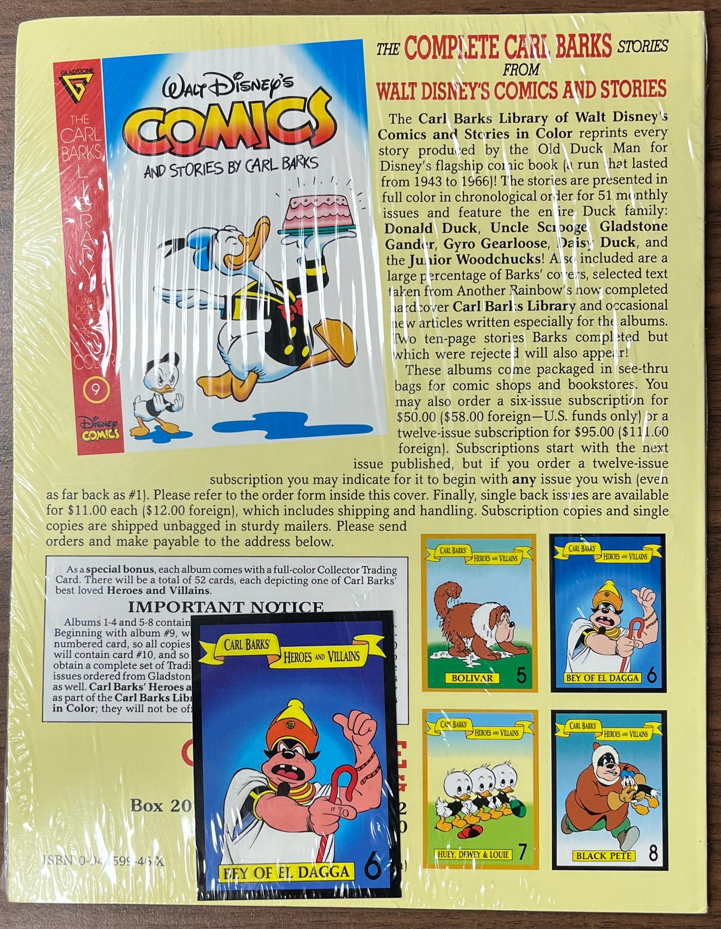 The Carl Barks Library of Walt Disney's Comics and Stories in Color #8 + Trading Card NEW