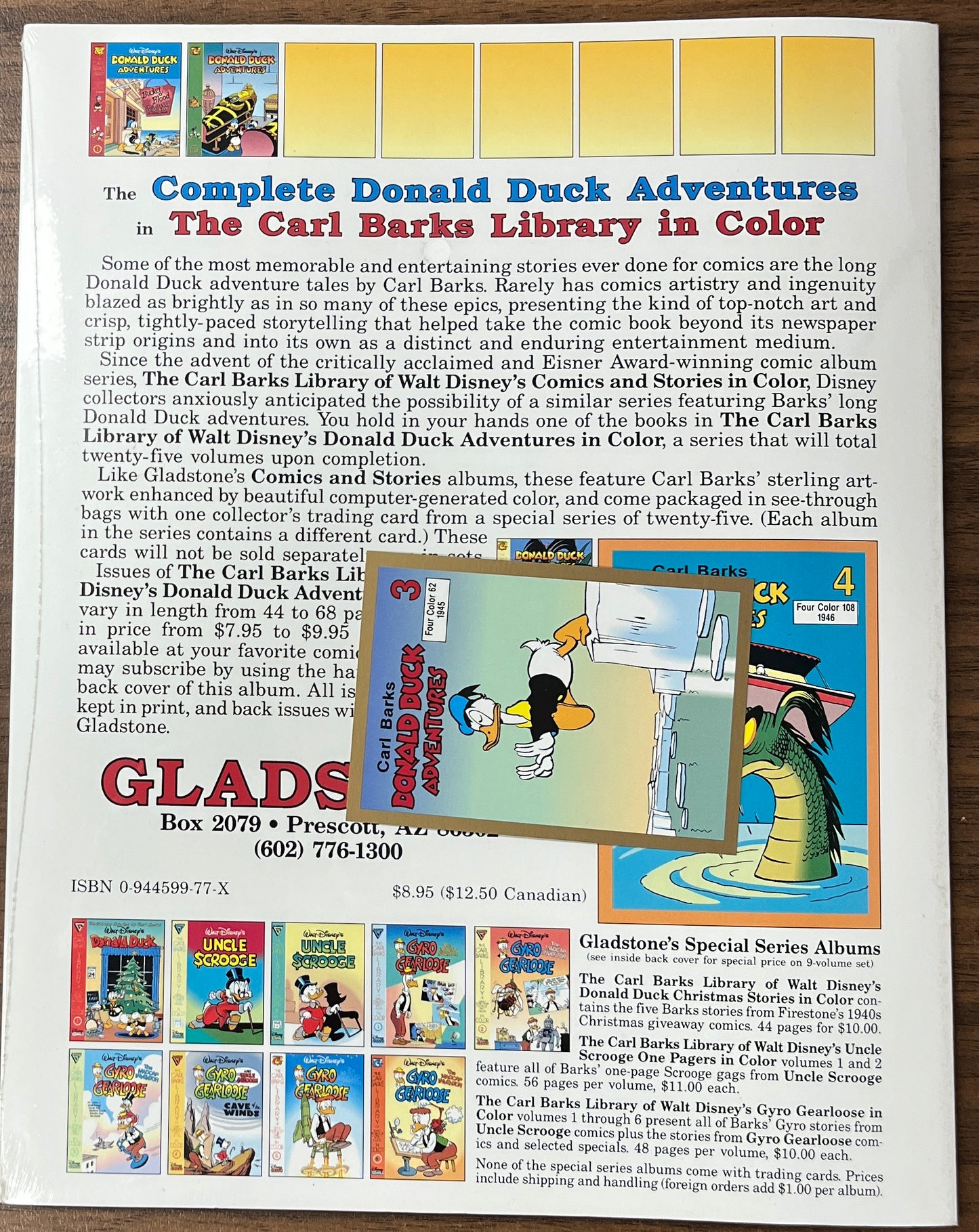 The Carl Barks Library of Donald Duck Adventures in Color No. 3 + Trading Card Brand New
