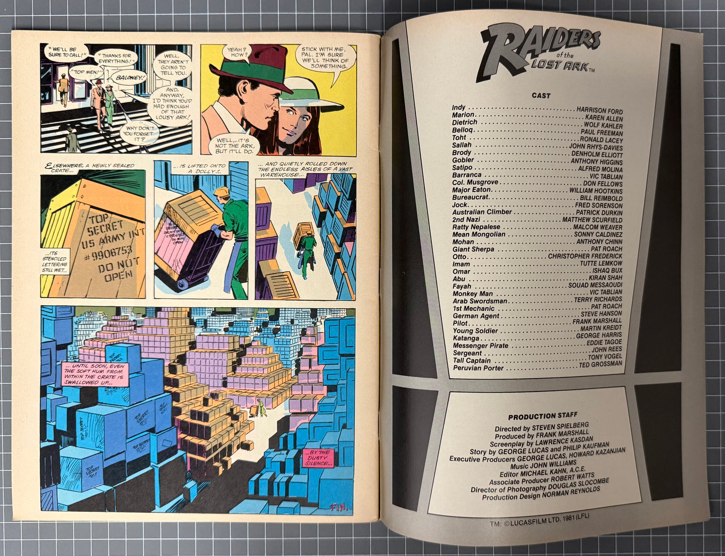 π MARVEL SUPER SPECIAL #18: INDIANA JONES RAIDERS OF THE LOST ARK MAGAZINE 1981