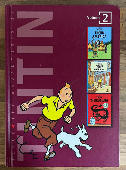 The Adventures of Tintin Volume 2, in America, Cigars of the Pharaoh, The Blue Lotus - Herge HC, Egmont