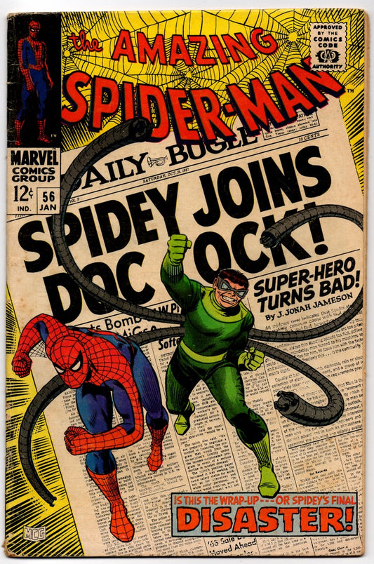 π THE AMAZING SPIDER-MAN #56 (MARVEL) COMIC *1ST APP. GEORGE STACY* 1968 VG-