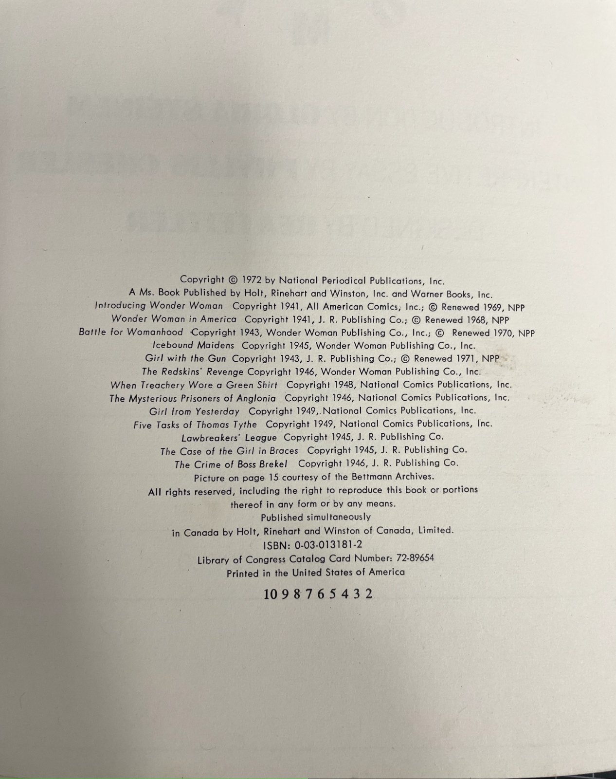 Wonder Woman: Introduction - Gloria Steinem, Interpretive Essay -Phyllis Chesler