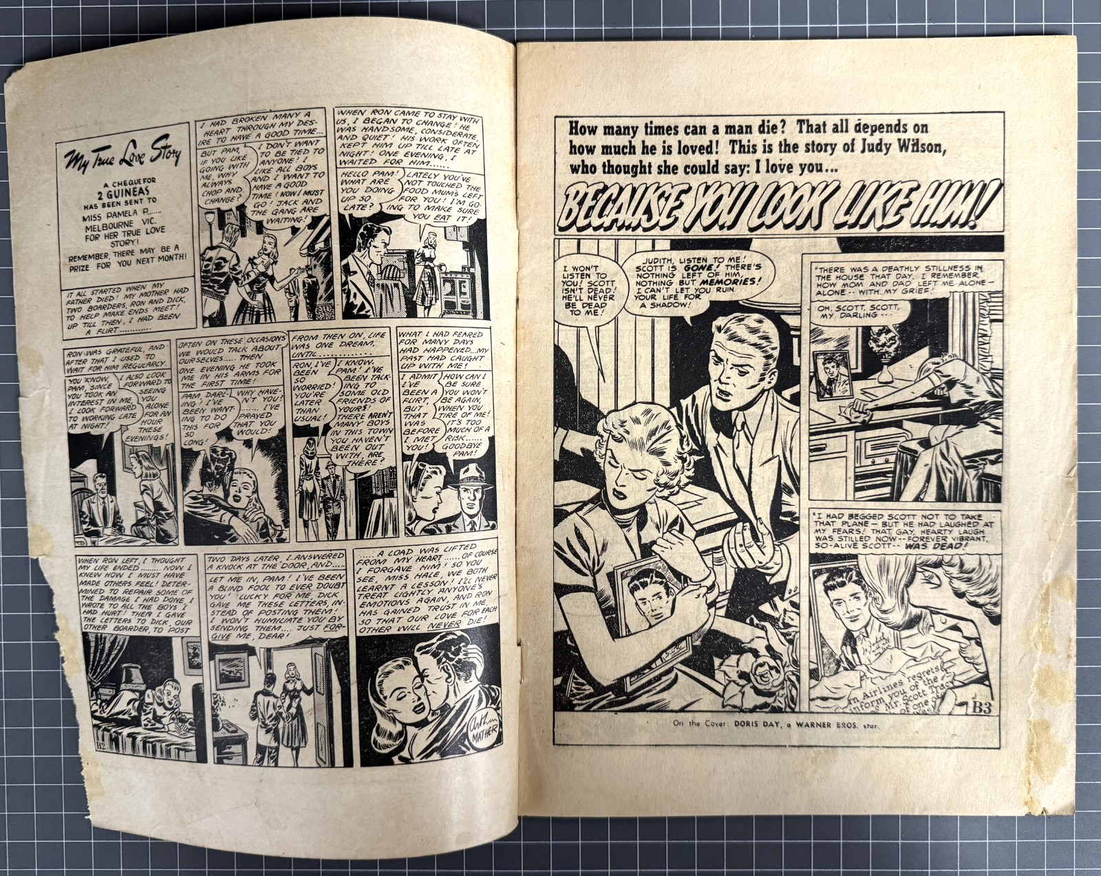 YOUNG LOVE #11 ATLAS PUBLICATIONS "DORIS DAY" AUSTRALIAN PRE-DECIMAL COMIC 1952