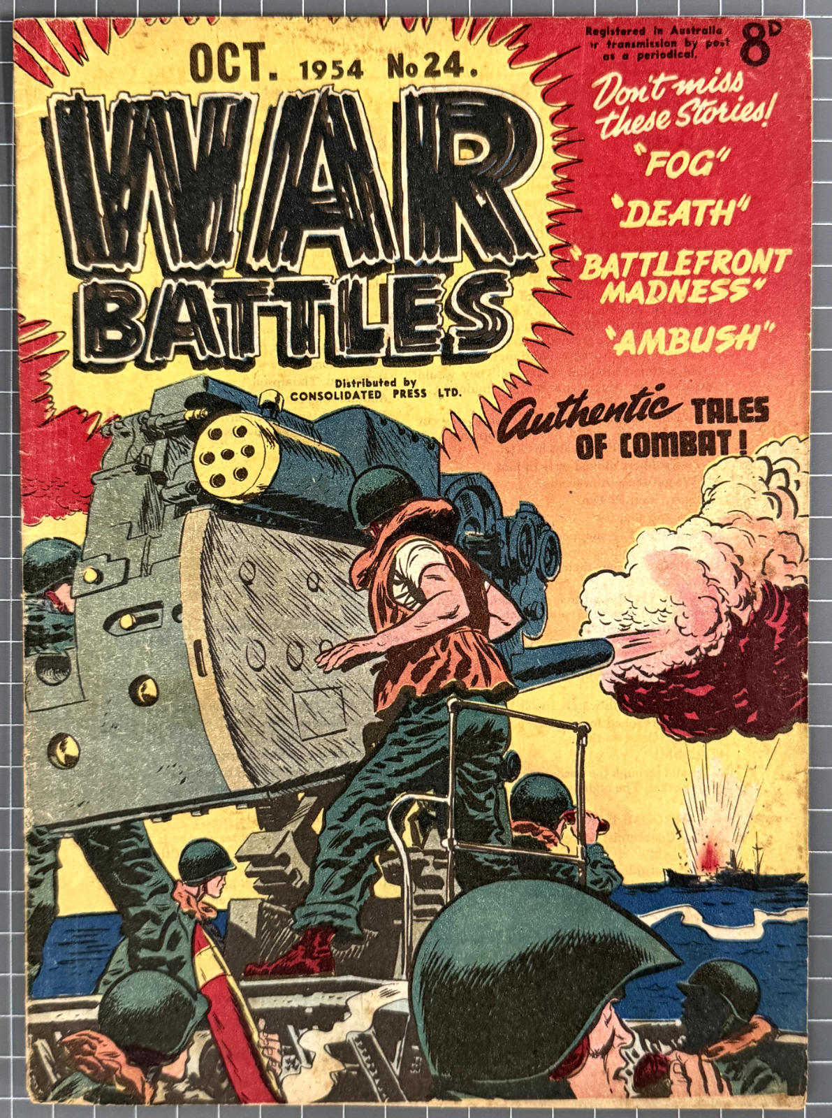 WAR BATTLES #24 RED CIRCLE PRESS AUSTRALIAN PRE-DECIMAL COMIC 1954