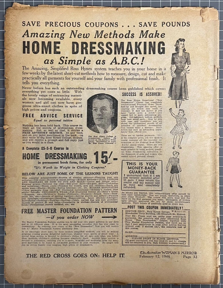 THE AUSTRALIAN WOMAN'S MIRROR VOL. 22 #12 INCLUDES THE PHANTOM COMIC 1946