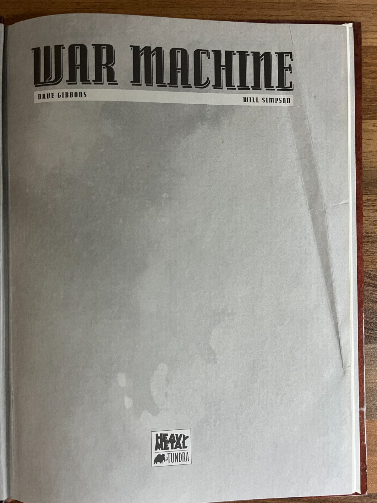 WAR MACHINE DAVE GIBBONS & WILL SIMPSON 1993, 1ST EDITION HARDCOVER + ISBN ERROR