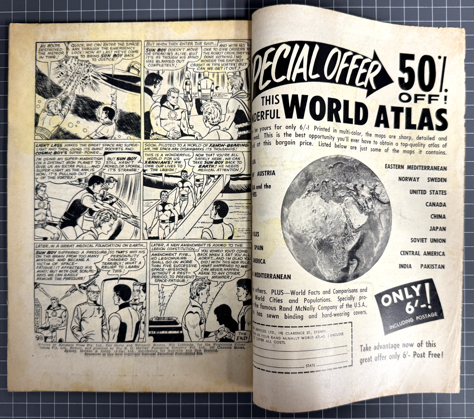 SUPERMAN SUPACOMIC #64 COLOUR COMICS AUSTRALIAN DC PRE-DECIMAL 1964