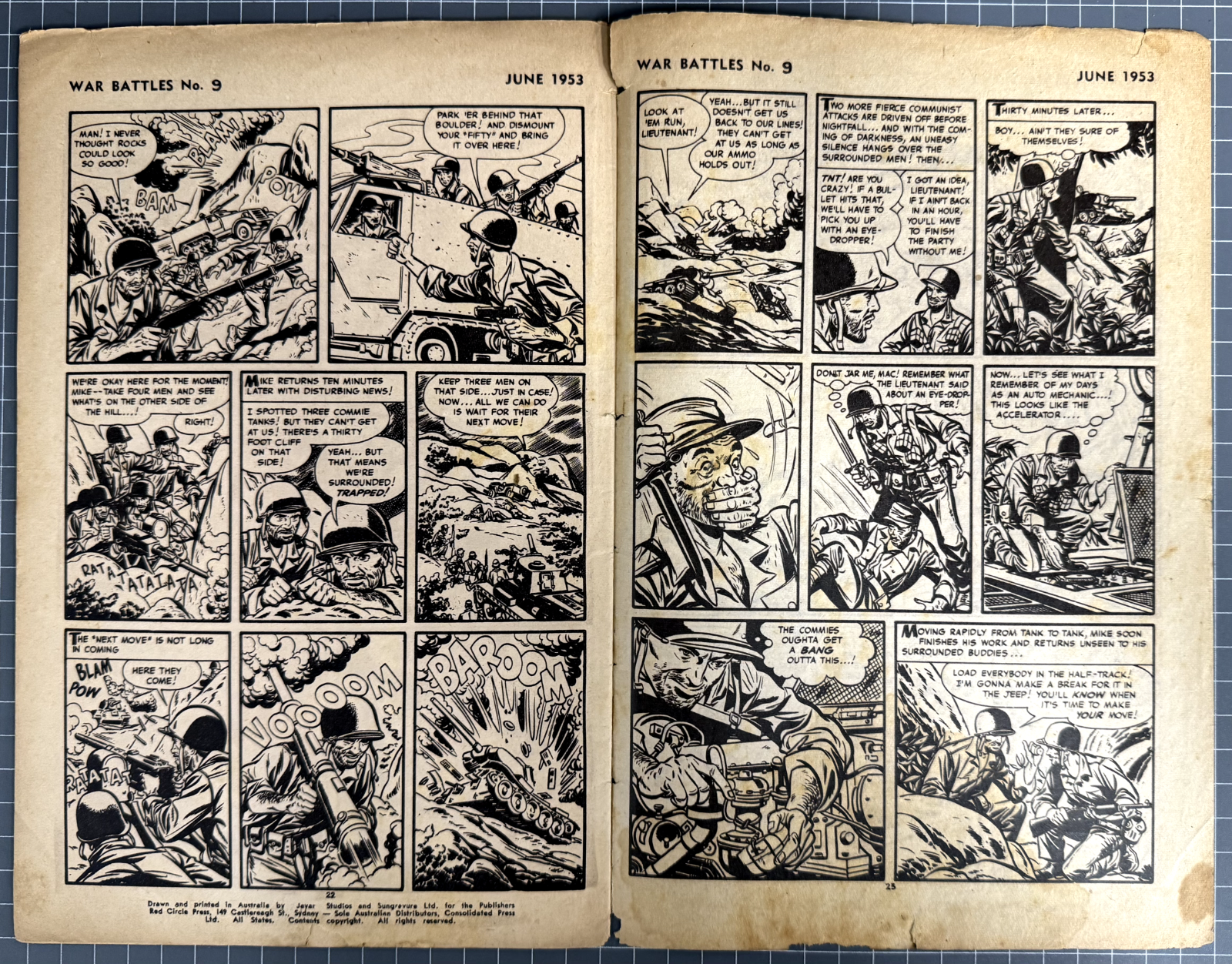 WAR BATTLES #9 RED CIRCLE PRESS AUSTRALIAN PRE-DECIMAL COMIC 1953