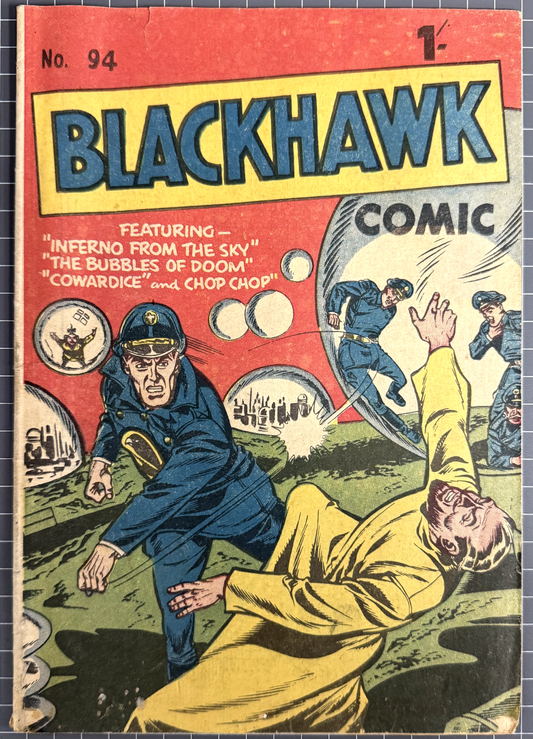 BLACKHAWK COMIC #94 YOUNG'S MERCHANDISING AUSTRALIAN COMIC PRE-DECIMAL 1956