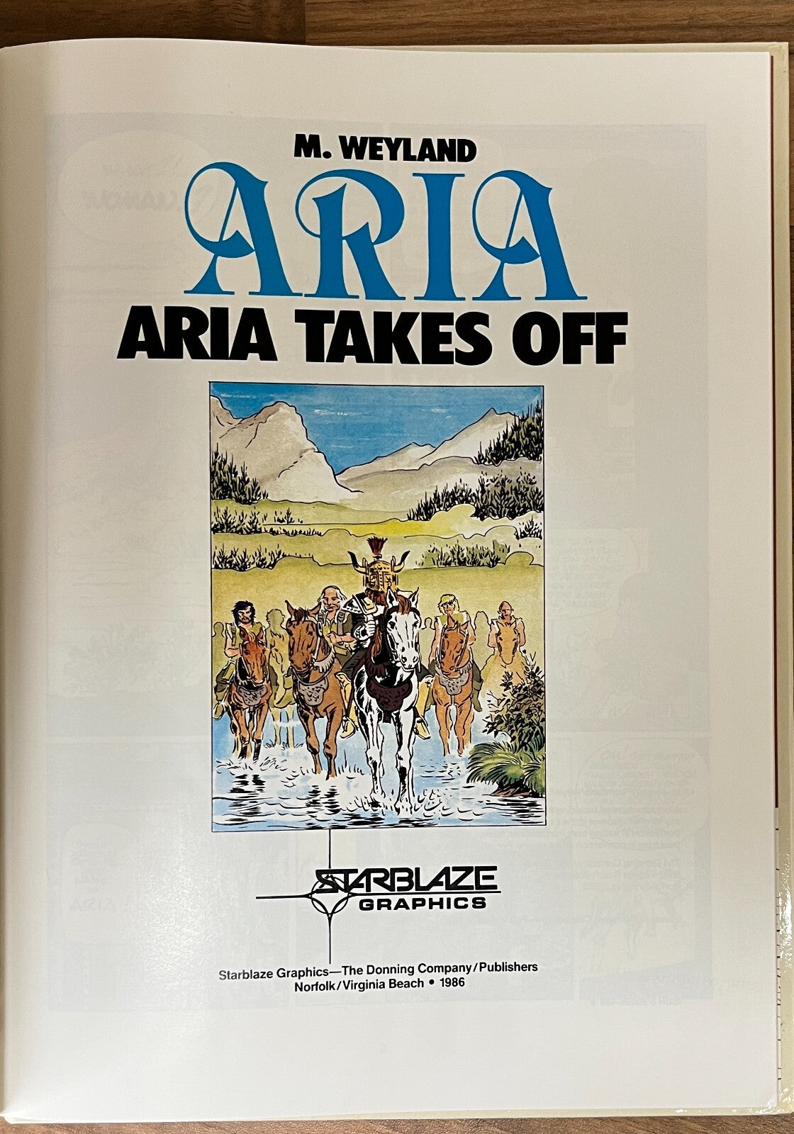 ARIA TAKES OFF #1 BY M. WEYLAND FIRST EDITION 1986 HARDCOVER  STARBLAZE GRAPHICS