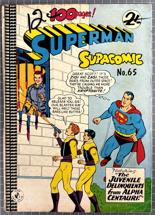 SUPERMAN SUPACOMIC #65 COLOUR COMICS AUSTRALIAN DC PRE-DECIMAL 1965