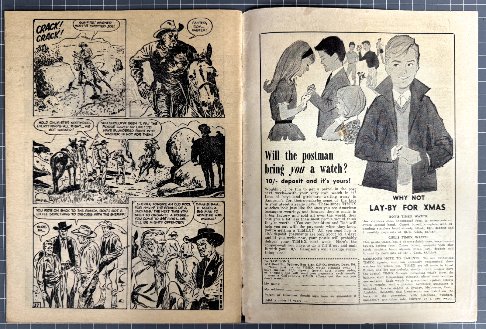 WESTERN GUNFIGHTERS #11 HORWITZ PUBLICATIONS AUSTRALIAN PRE-DECIMAL COMIC 1961