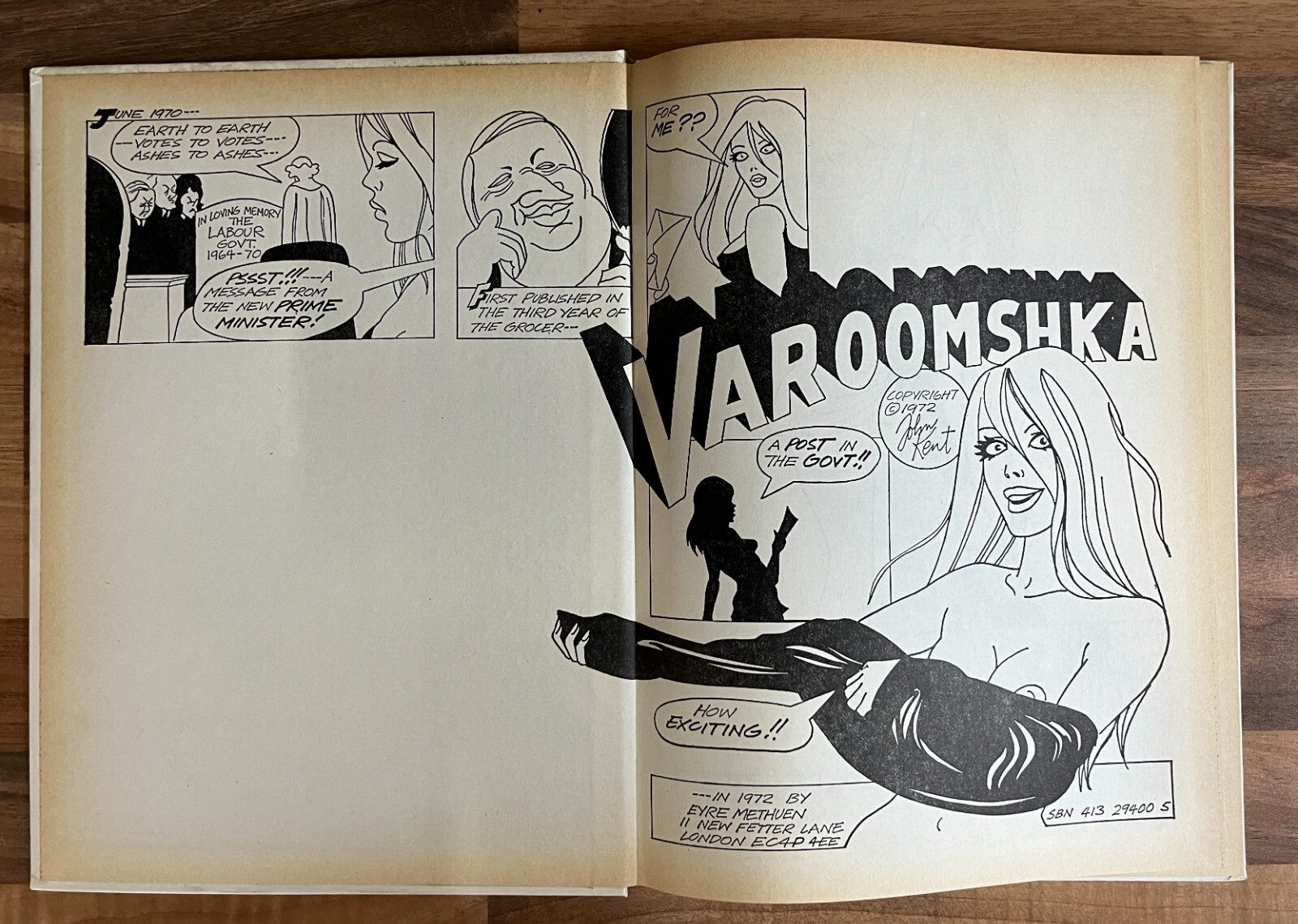 VAROOMSHKA BY JOHN KENT, 1972 HARDCOVER  EYRE METHUEN