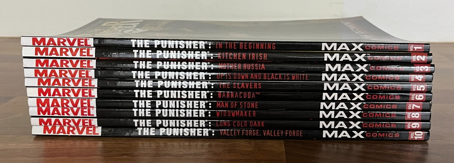 Marvel Max The Punisher Volume 1-10 Garth Ennis TPB Graphic Novel 1st Ed/1st Pr.