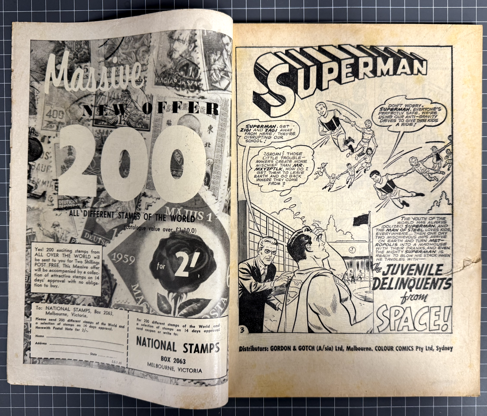 SUPERMAN SUPACOMIC #65 COLOUR COMICS AUSTRALIAN DC PRE-DECIMAL 1965