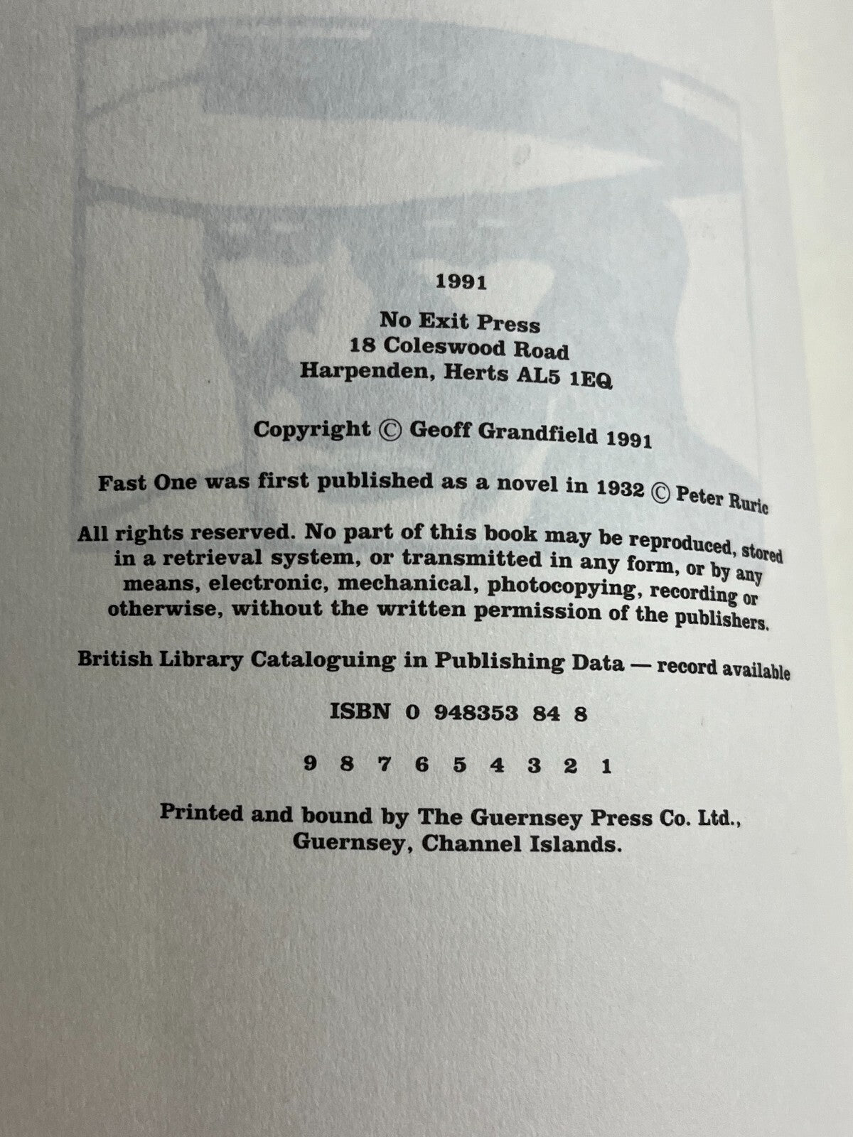 FAST ONE: GRAPHIC NOVEL by Geoff Grandfield, Story by Paul Cain 1st Ed/1st Print