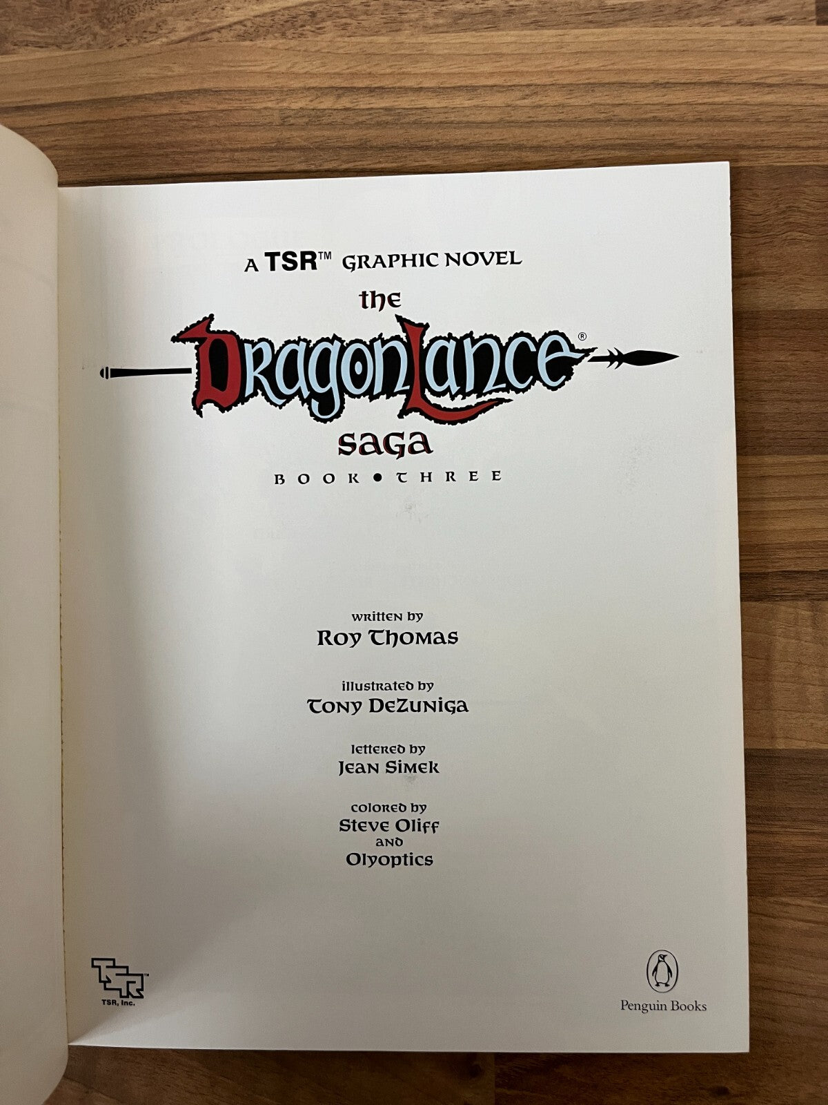 The DragonLance Saga Book Three TSR Graphic Novel By Roy Thomas & Tony DeZuniga