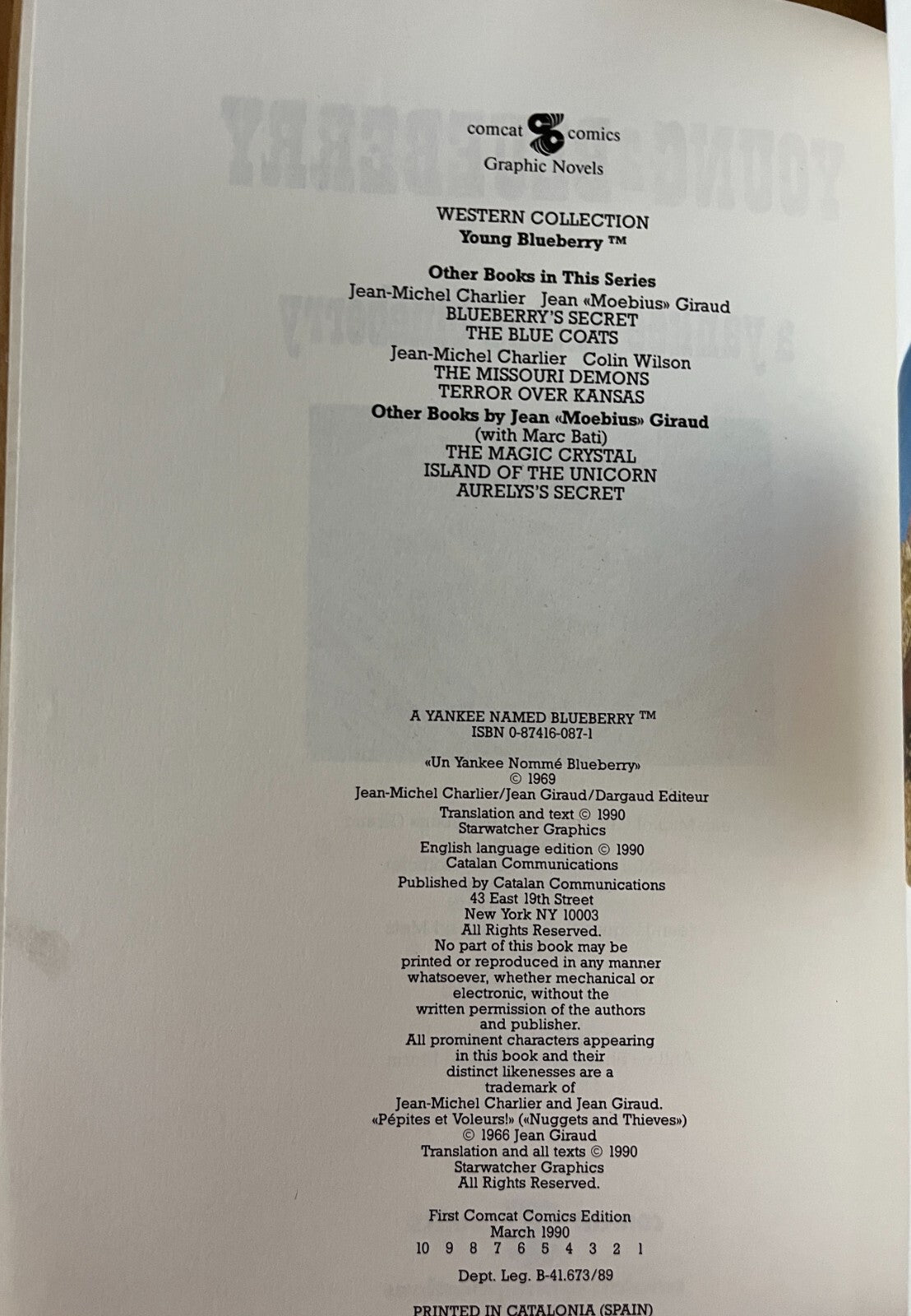 YOUNG BLUEBERRY VOL. 1-3,  SECRET,  YANKEE, BLUE COATS BY CHARLIER & MOEBIUS 1ST