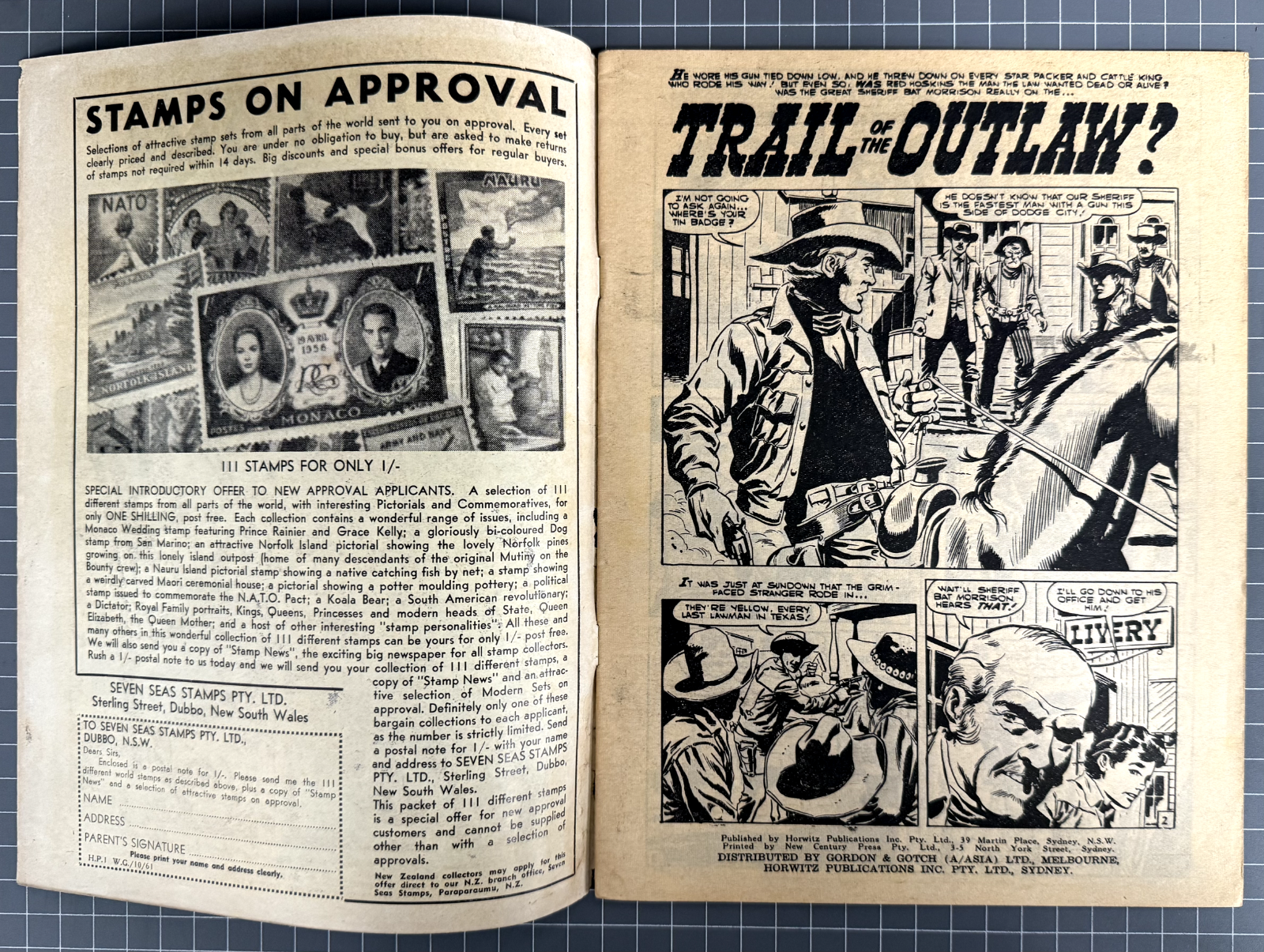 WESTERN GUNFIGHTERS #11 HORWITZ PUBLICATIONS AUSTRALIAN PRE-DECIMAL COMIC 1961