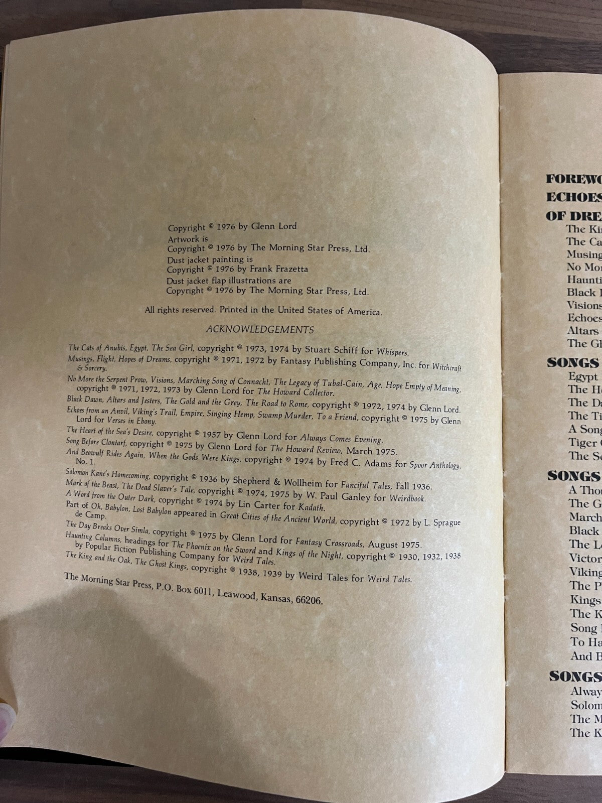 Night Images: A Book of Fantasy Verse Robert E. Howard, Frazetta 1st Limited Ed.