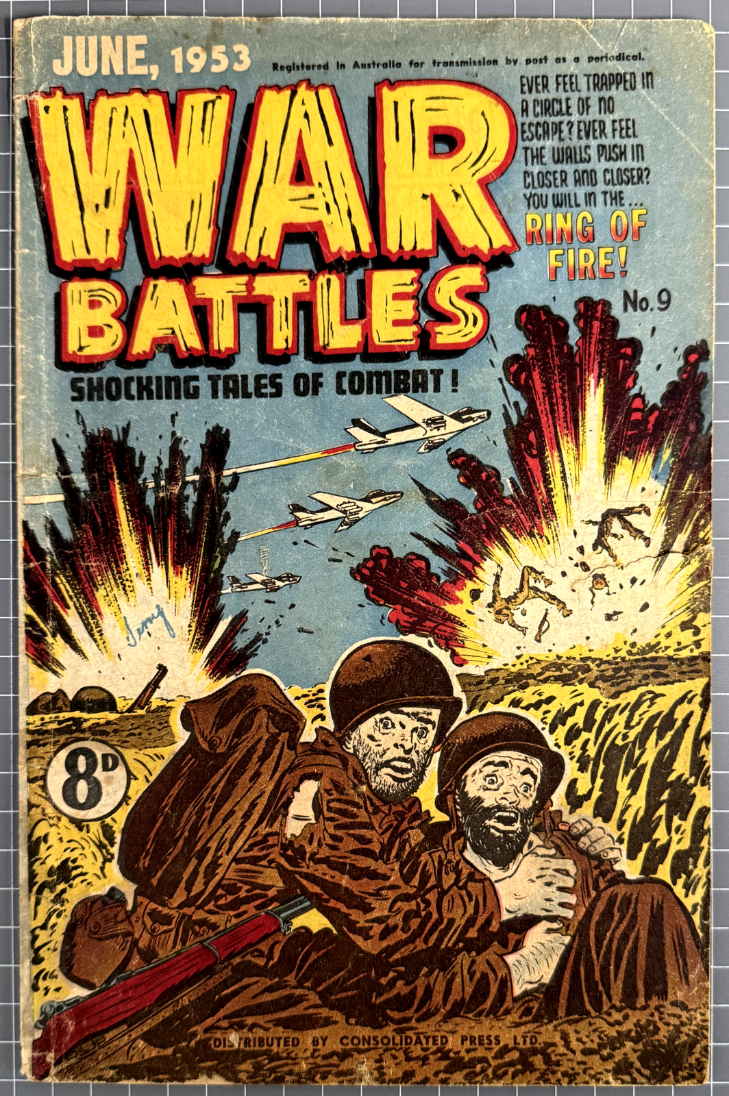 WAR BATTLES #9 RED CIRCLE PRESS AUSTRALIAN PRE-DECIMAL COMIC 1953