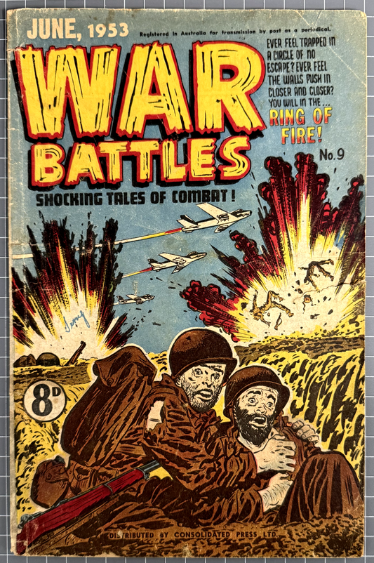 WAR BATTLES #9 RED CIRCLE PRESS AUSTRALIAN PRE-DECIMAL COMIC 1953