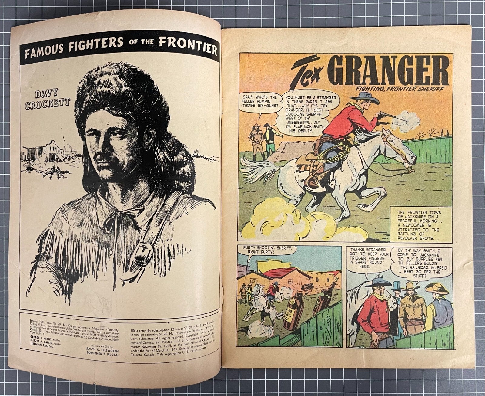 TEX GRANGER ADVENTURE MAGAZINE #20 VINTAGE WESTERN COMIC 1949