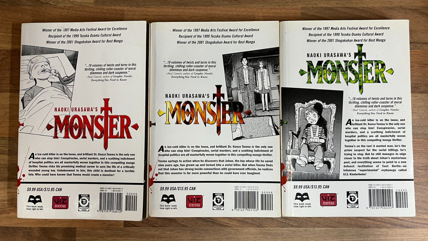 NAOKI URASAWA'S MONSTER VOL. 1-3 FROM JAPAN'S MASTER OF SUSPENSE, 1st/1st , 2006