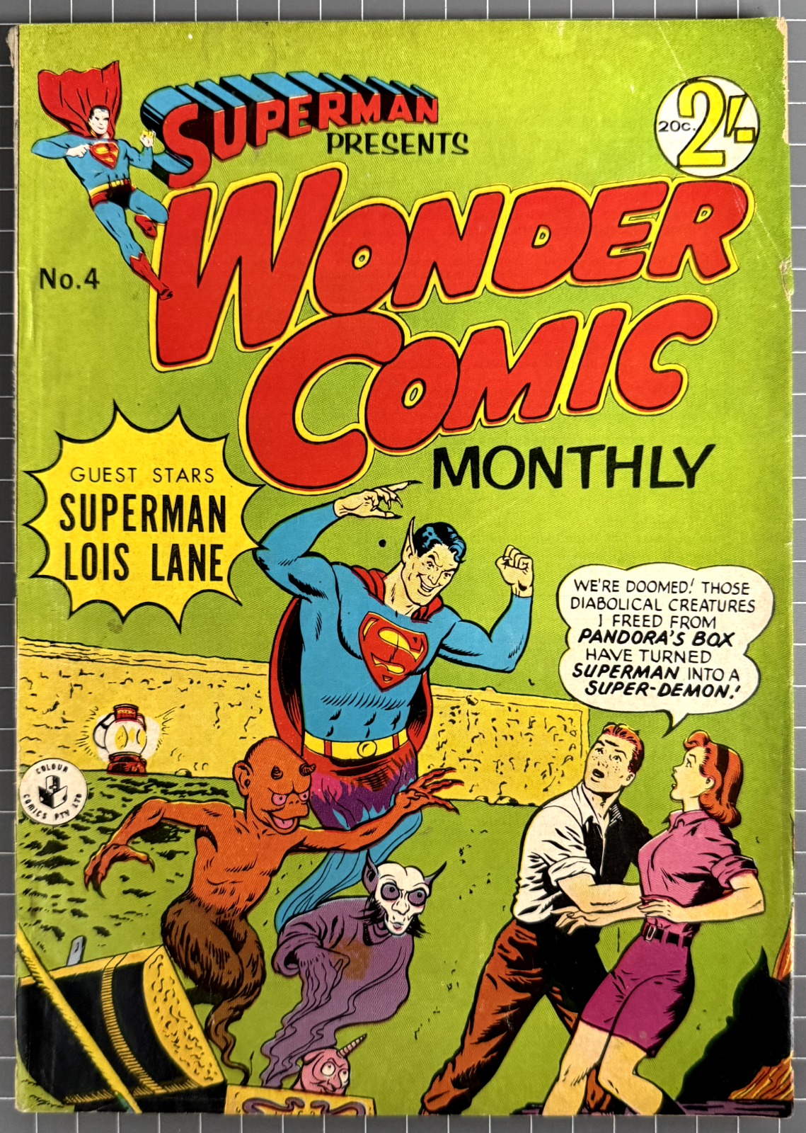 SUPERMAN PRESENTS WONDER COMIC #4 COLOUR COMICS AUSTRALIAN DC PRE-DECIMAL 1965
