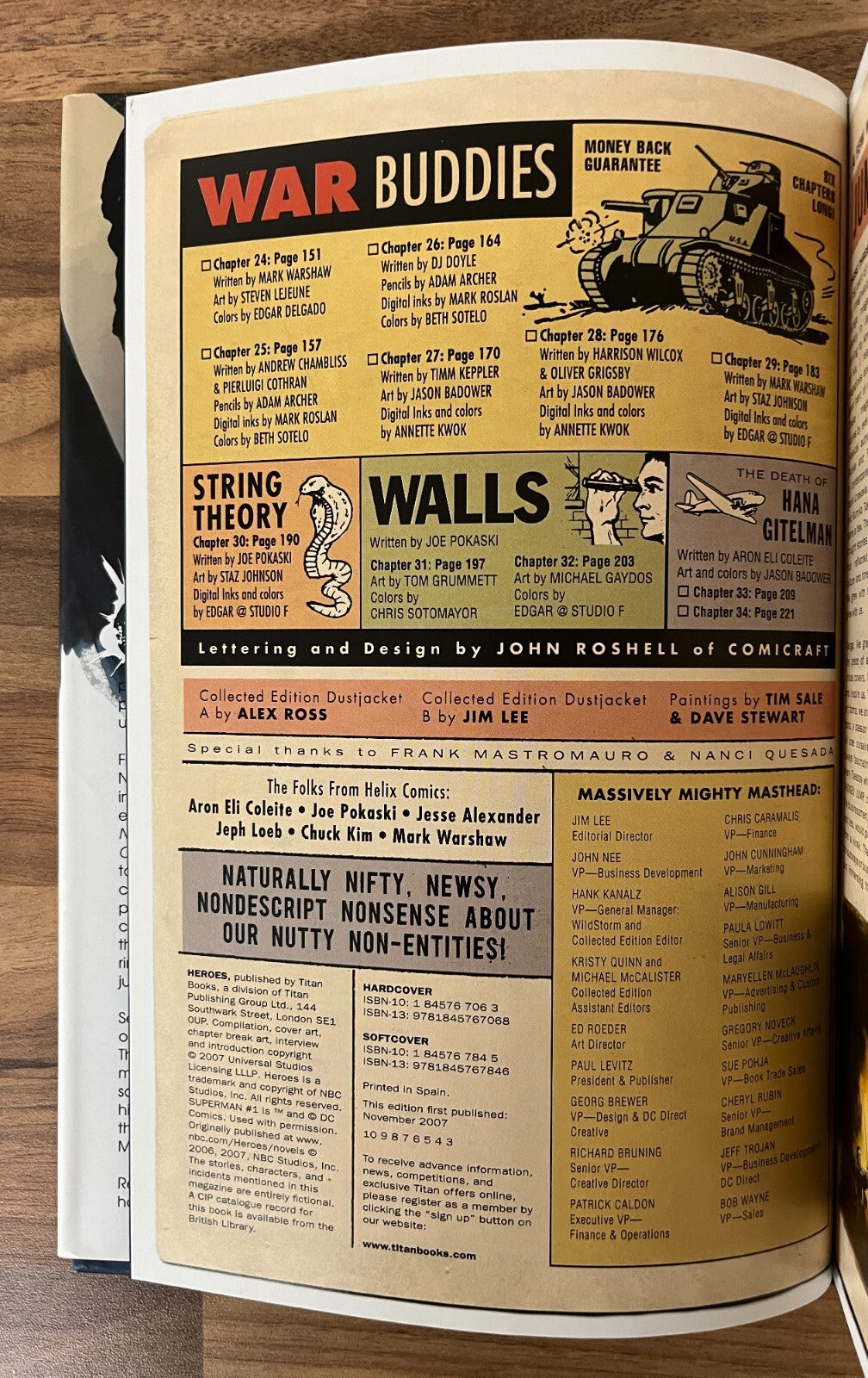 Heroes Volume 1 by Aron Eli Coleite (Hardcover/ Dust Jacket, 2007)