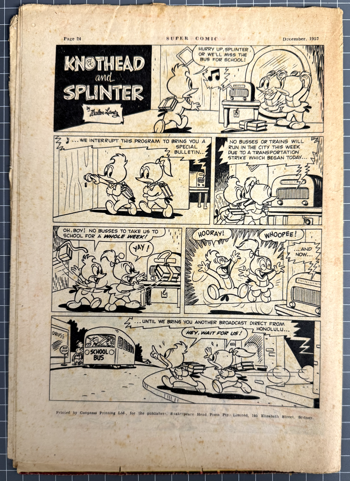 SUPERCOMIC SERIES #110 "WOODY WOODPECKER" SHAKESPEARE HEAD PRESS AUSTRALIAN 1957