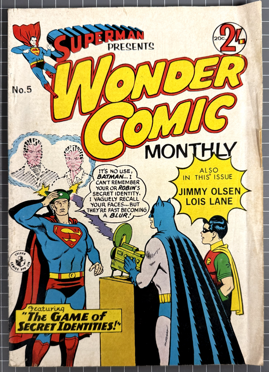 SUPERMAN PRESENTS WONDER COMIC #5 COLOUR COMICS AUSTRALIAN DC PRE-DECIMAL 1965