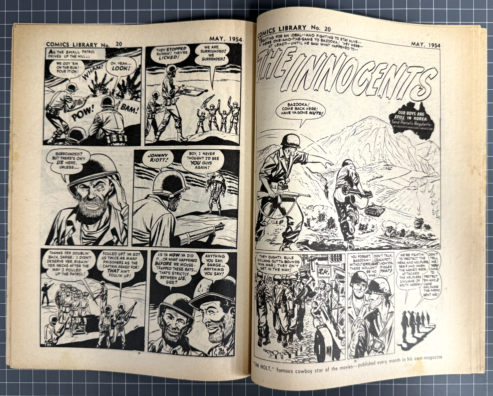 COMICS LIBRARY: WARFRONT #20 RED CIRCLE PRESS AUSTRALIAN PRE-DECIMAL COMIC 1954