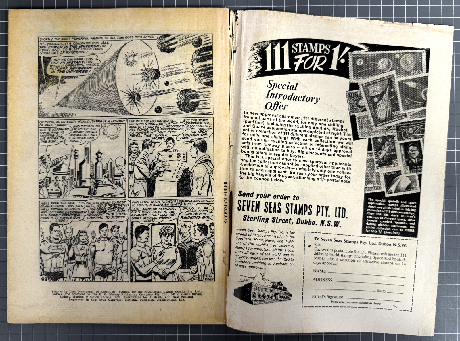 SUPERMAN SUPACOMIC #65 COLOUR COMICS AUSTRALIAN DC PRE-DECIMAL 1965