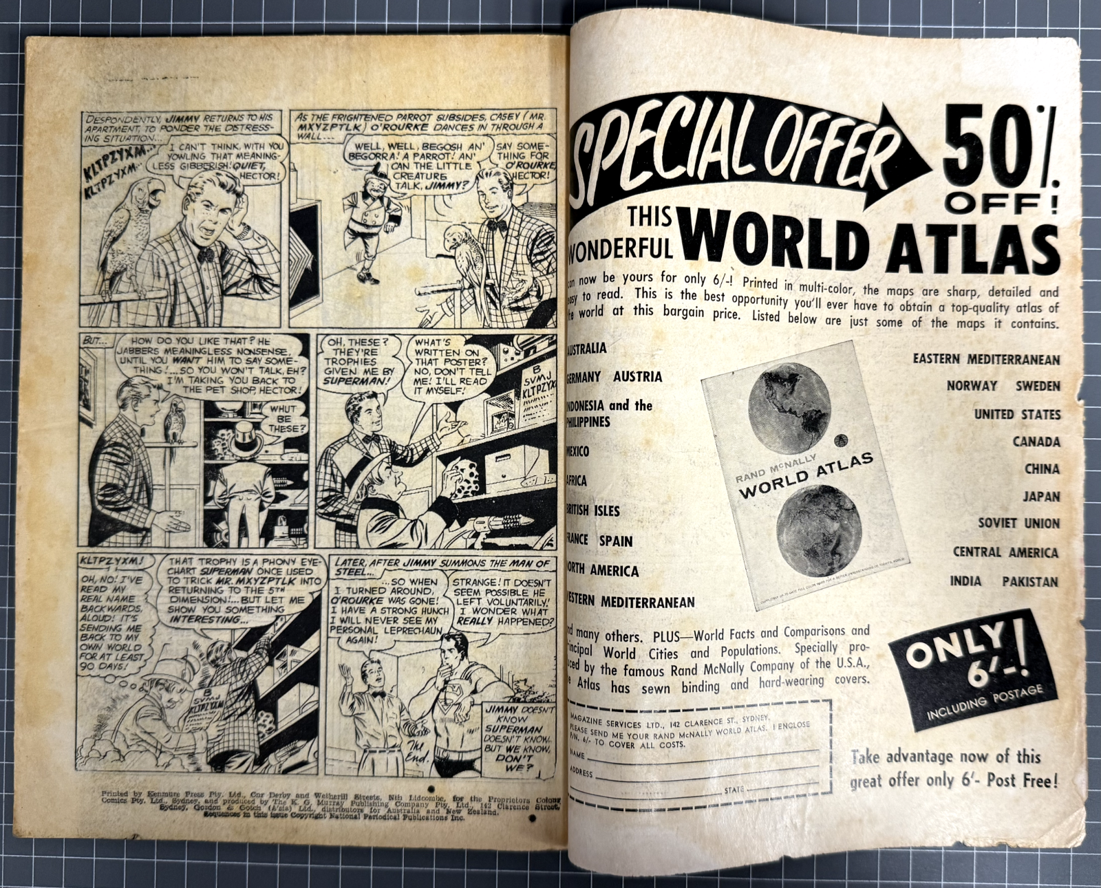 SUPERMAN PRESENTS WORLD'S FINEST #6 COLOUR COMICS AUSTRALIAN DC PRE-DECIMAL 1965