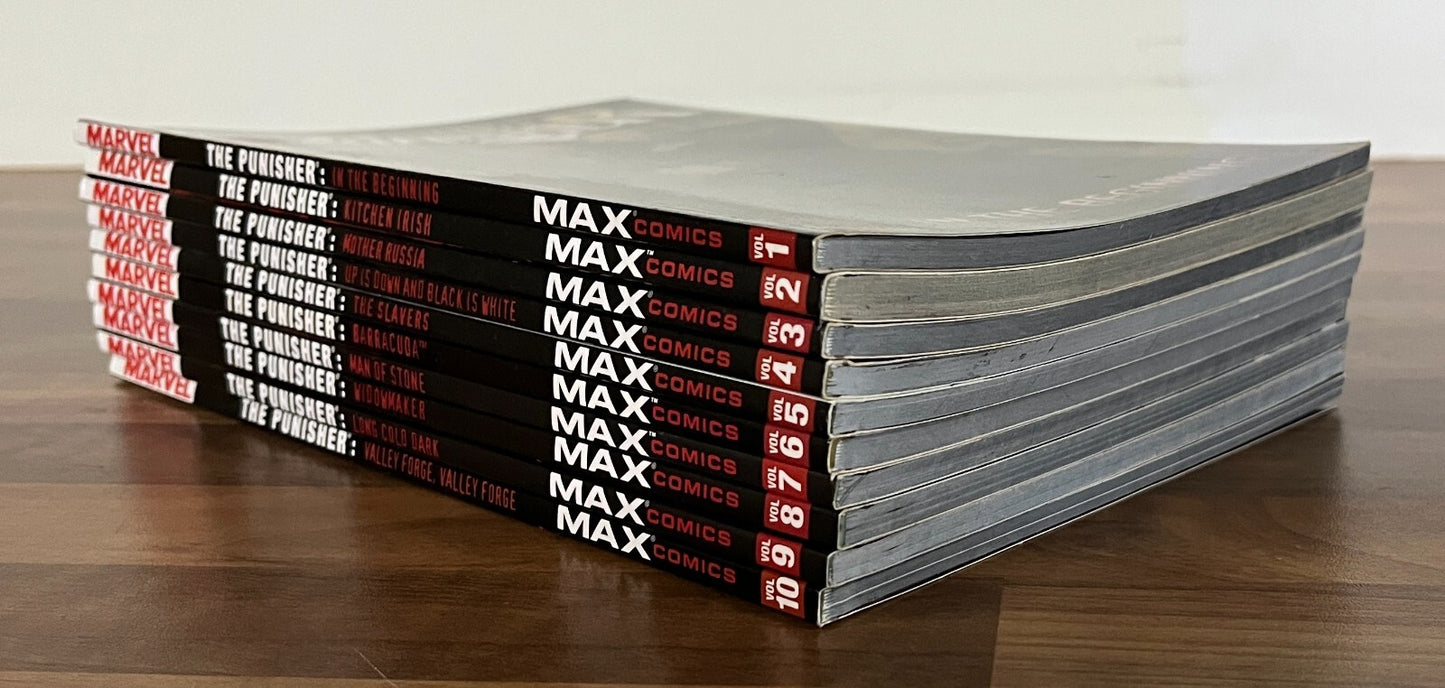 Marvel Max The Punisher Volume 1-10 Garth Ennis TPB Graphic Novel 1st Ed/1st Pr.