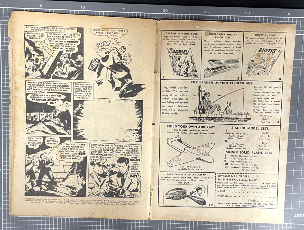 THE CRIMSON COMET #14 ACTION COMICS PTY LTD *RARE* AUSTRALIAN COMIC 1955