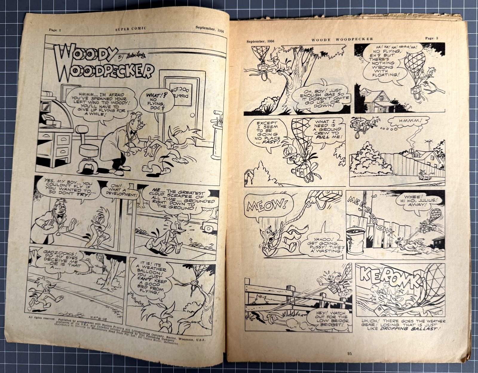 SUPERCOMIC SERIES #95 "WOODY WOODPECKER" SHAKESPEARE HEAD PRESS AUSTRALIAN 1956