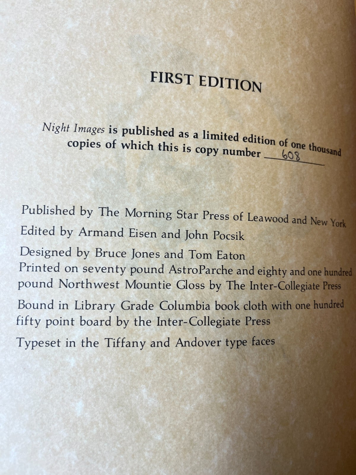 Night Images: A Book of Fantasy Verse Robert E. Howard, Frazetta 1st Limited Ed.