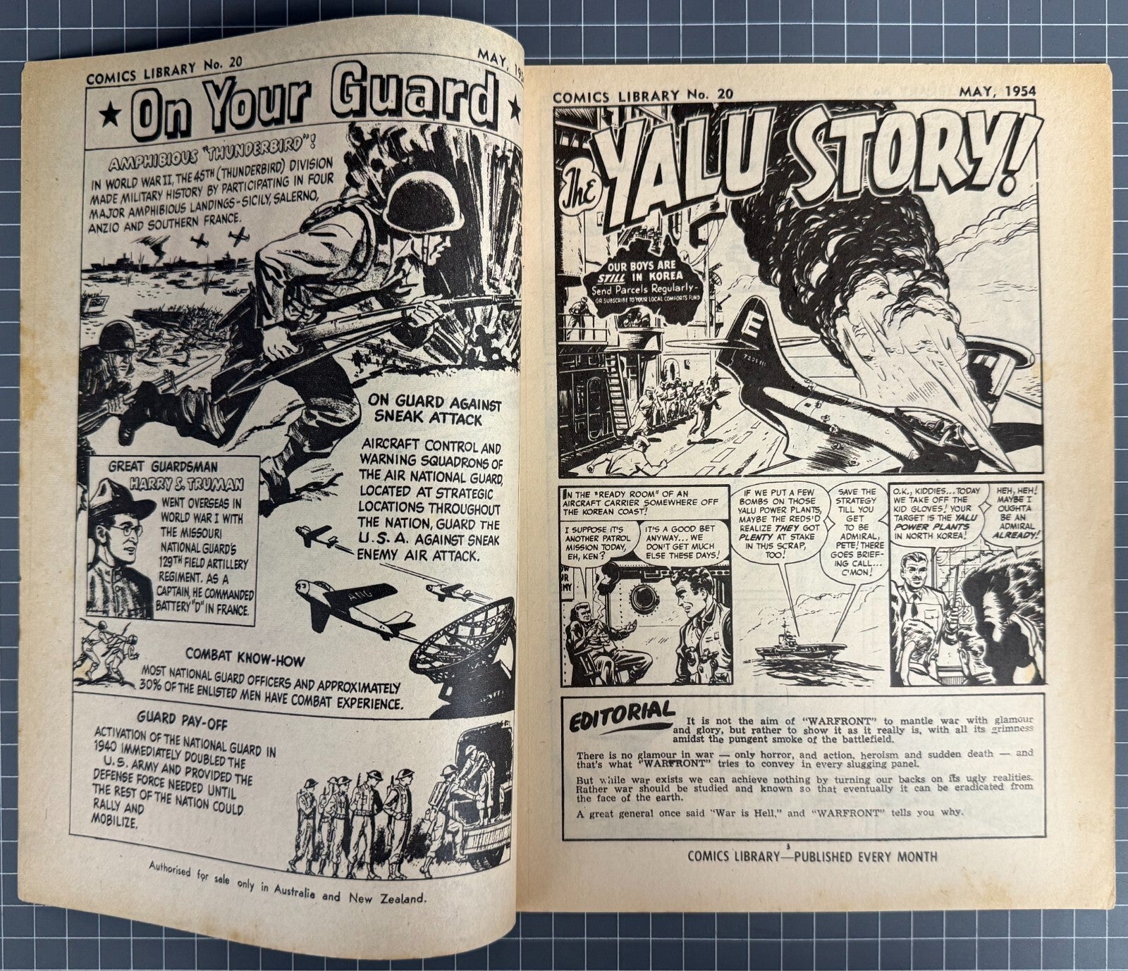 COMICS LIBRARY: WARFRONT #20 RED CIRCLE PRESS AUSTRALIAN PRE-DECIMAL COMIC 1954