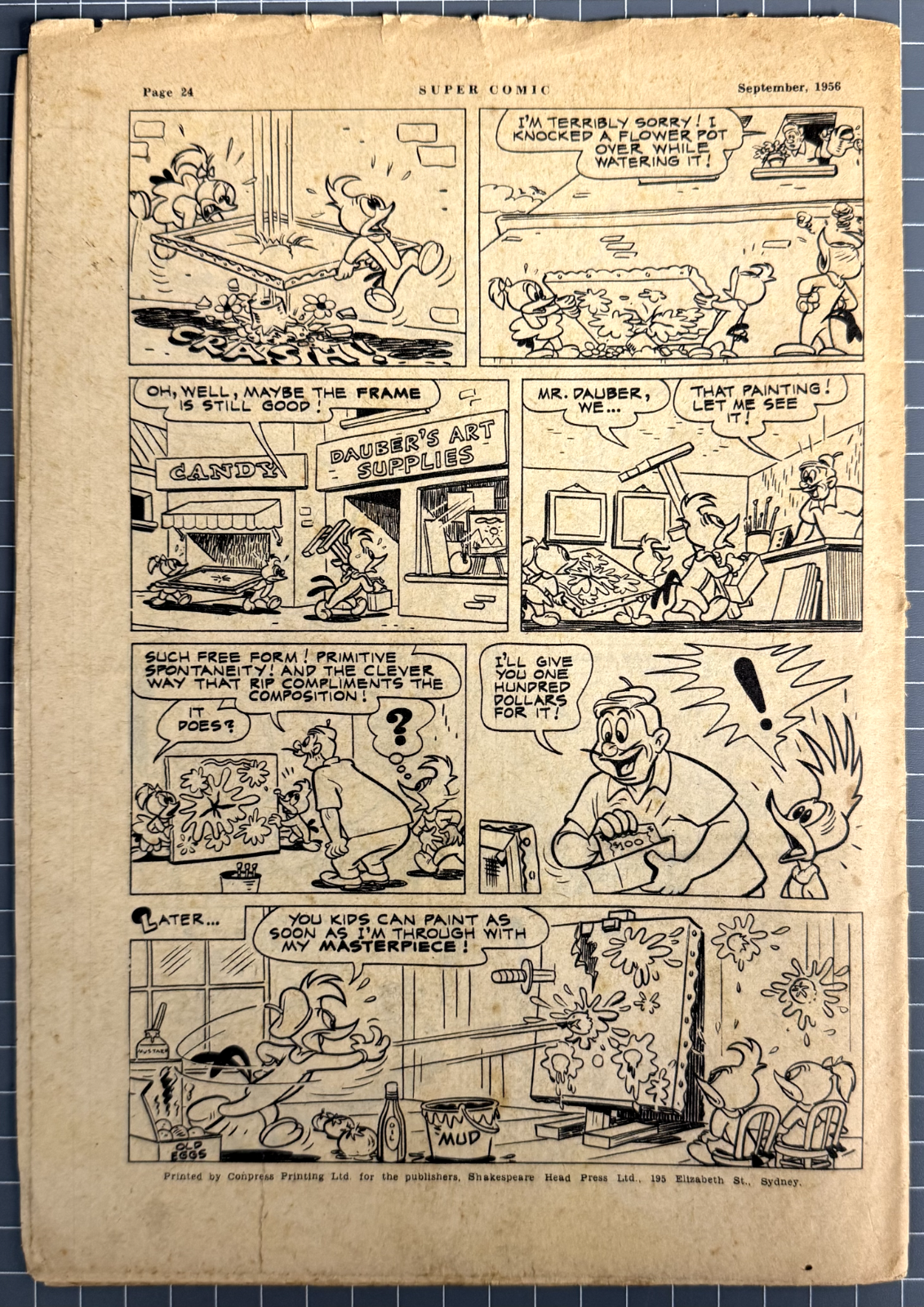 SUPERCOMIC SERIES #95 "WOODY WOODPECKER" SHAKESPEARE HEAD PRESS AUSTRALIAN 1956