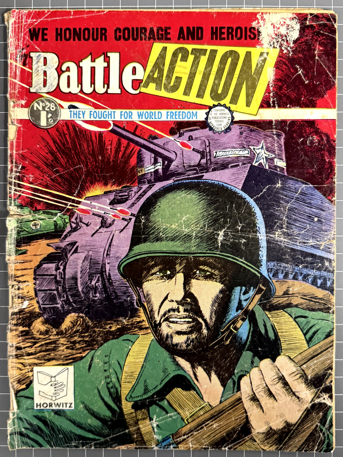 BATTLE ACTION #28 HORWITZ PUBLICATIONS AUSTRALIAN COMIC PRE-DECIMAL 1956
