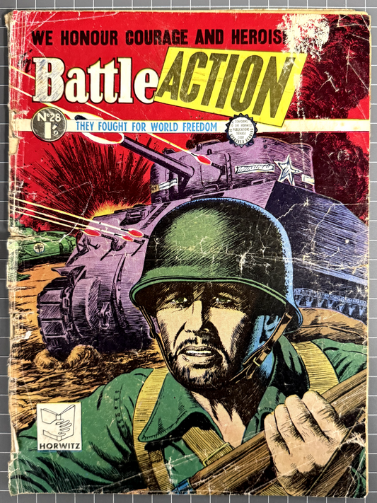 BATTLE ACTION #28 HORWITZ PUBLICATIONS AUSTRALIAN COMIC PRE-DECIMAL 1956