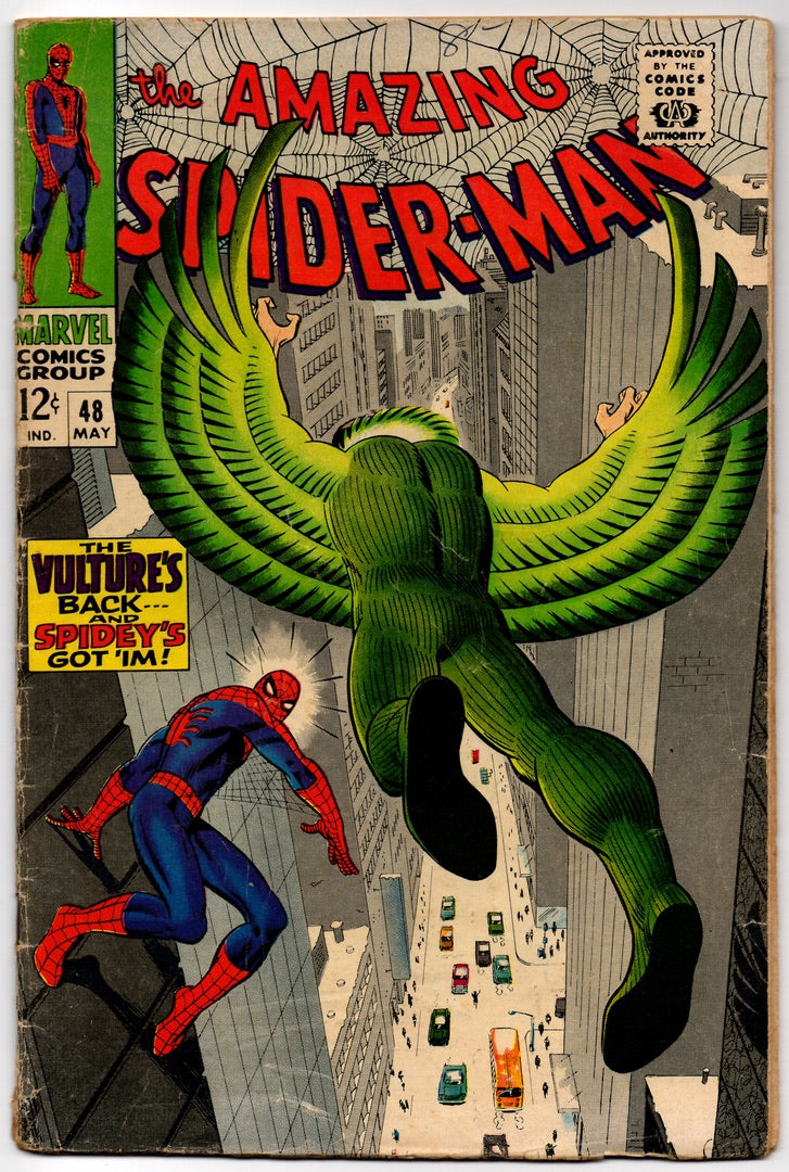 🔑 THE AMAZING SPIDER-MAN #48 (MARVEL) COMIC *1ST APP. VULTURE* 1967 VG-
