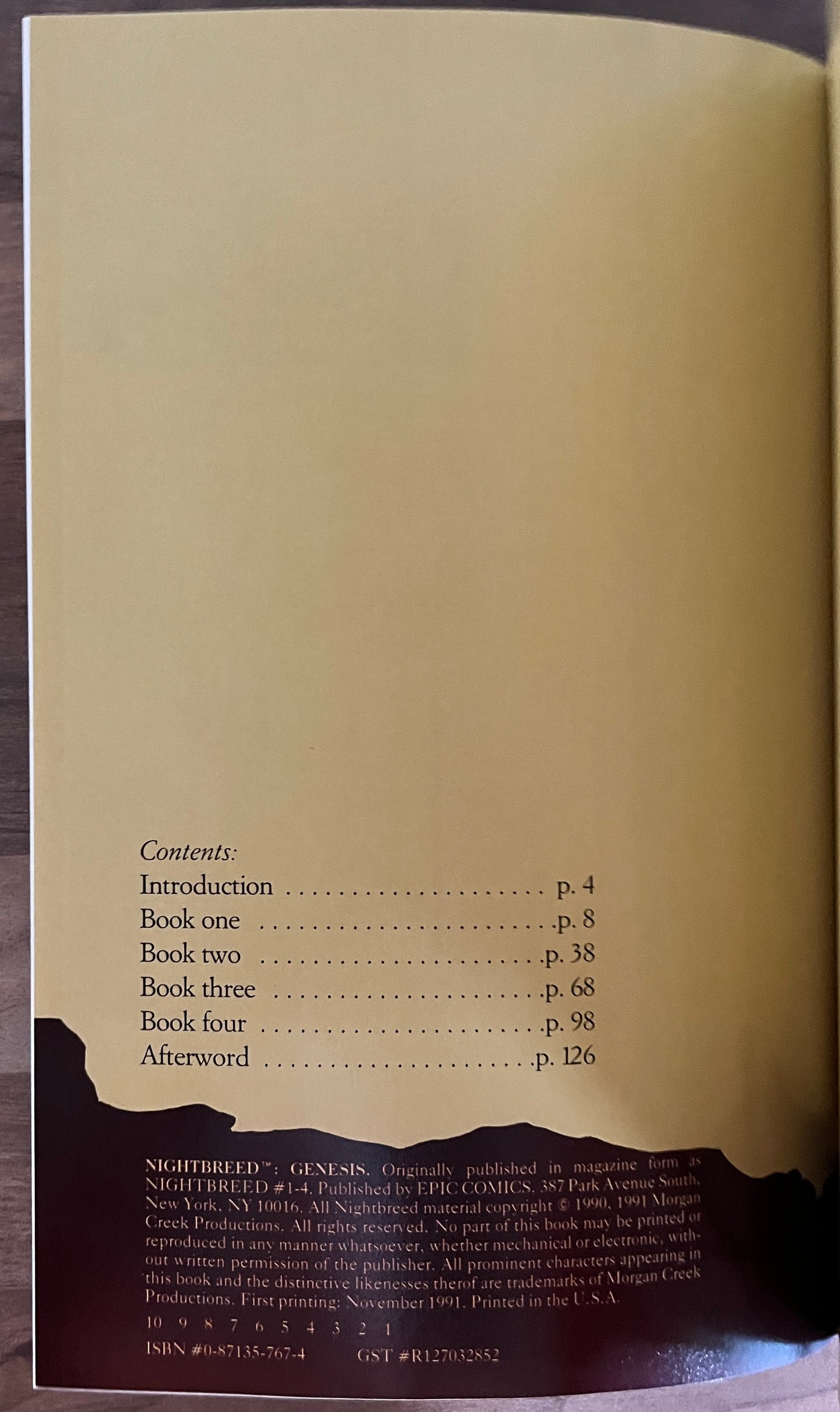 Clive Barker's Night Breed: Genesis, Graphic Novel by Alan Grant, John Wagner, Jim Baikie