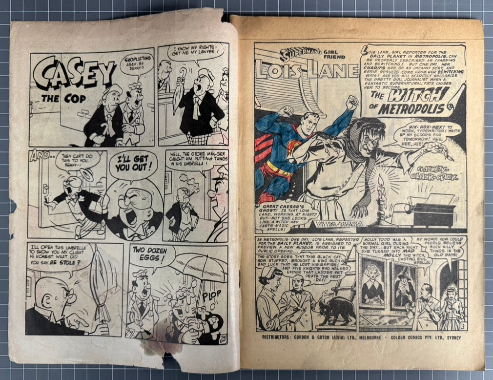 🔑SUPERMAN SUPACOMIC #2 COLOUR COMICS AUSTRALIAN *LOIS LANE #1* PRE-DECIMAL 1958