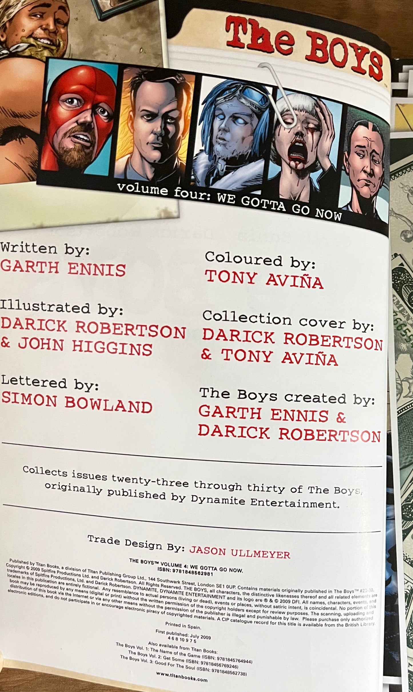 The Boys: Volume Four WE GOTTA GO NOW Garth Ennis, 1st Edition TPB Titan Bks