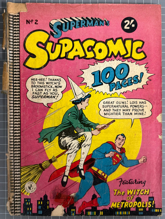 ๐SUPERMAN SUPACOMIC #2 COLOUR COMICS AUSTRALIAN *LOIS LANE #1* PRE-DECIMAL 1958