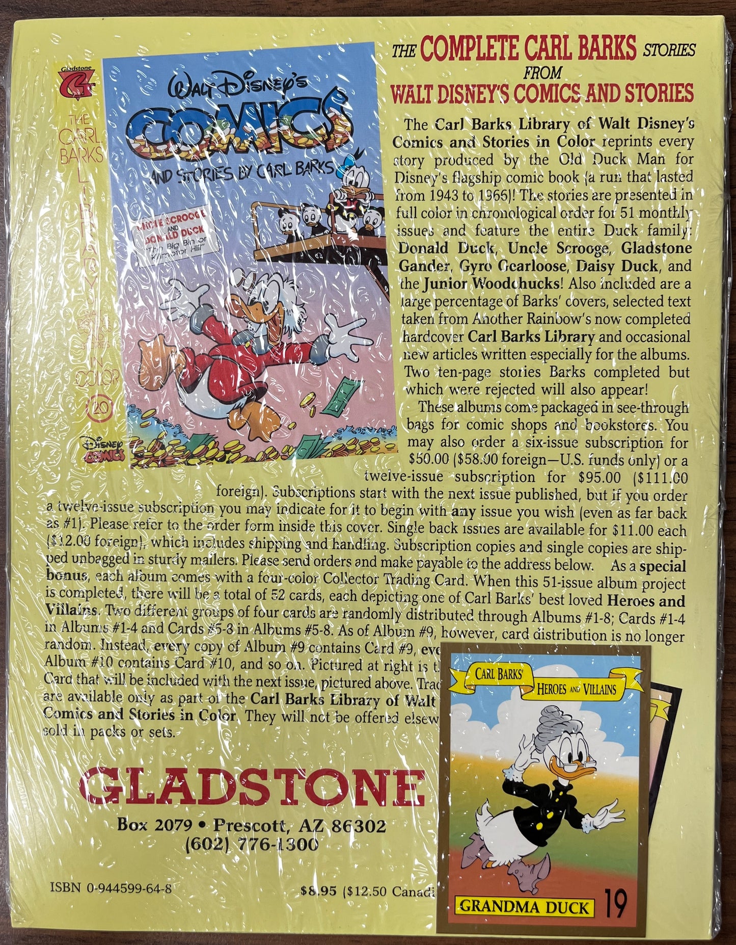 The Carl Barks Library of Walt Disney's Comics and Stories in Color #19 + Trading Card NEW
