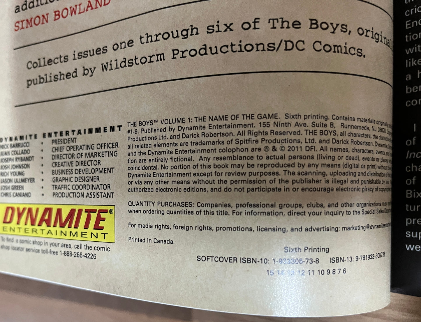 The Boys Volume One: THE NAME OF THE GAME by Garth Ennis & Darick Robertson